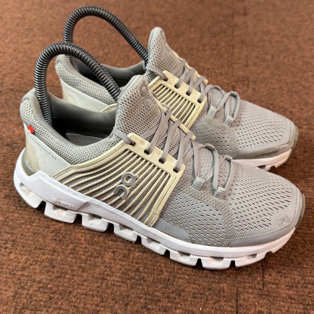 On Running Cloudswift Women Grey Cream Road Running Shoes W5.5 Helion CloudTec